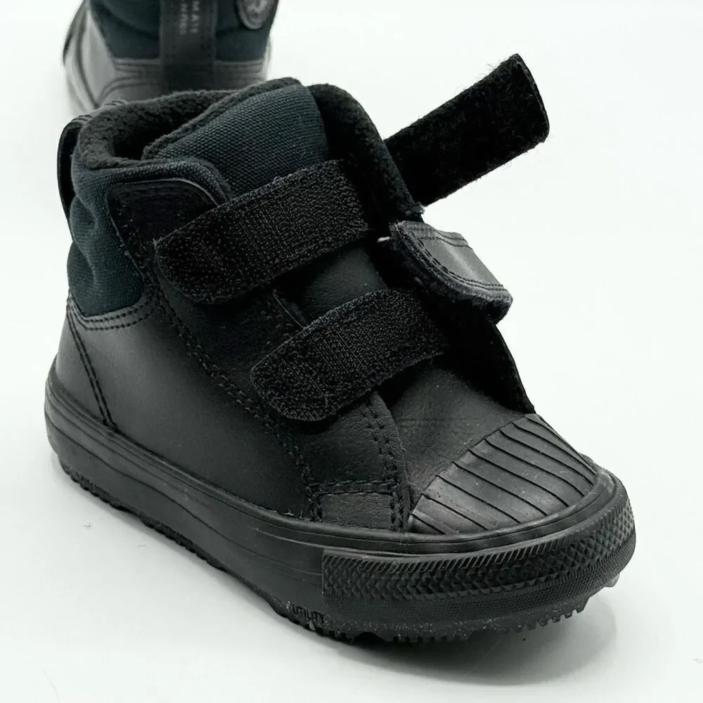 Converse All Star Leather Black Berkshire Boot Easy On NWOB - Toddler US 7